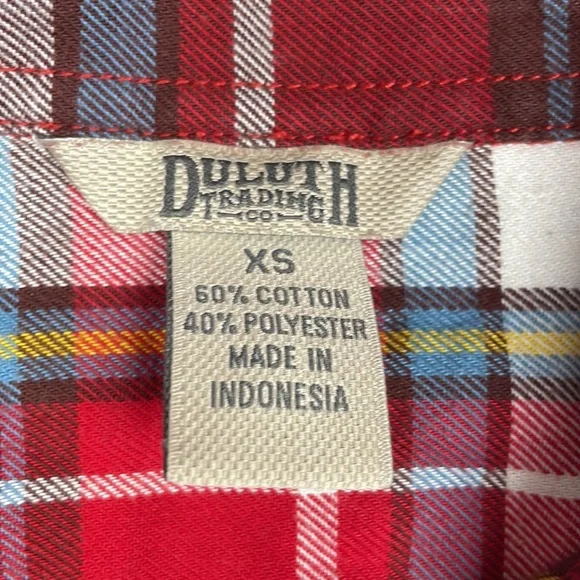 Duluth Trading Co. Tartan Plaid Crosscut Wicking Flannel Button Down Shirt XS - Picture 7 of 8